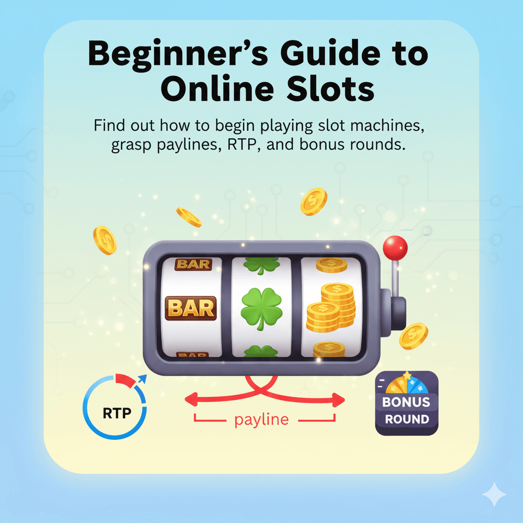 Beginner's Guide to Online Slots - Find out how to begin playing slot machines, grasp paylines, RTP, and bonus rounds